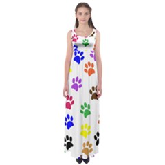 Pawprints Paw Prints Paw Animal Empire Waist Maxi Dress by Wegoenart