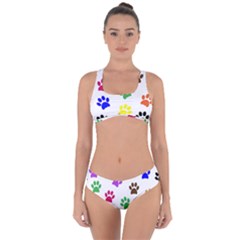 Pawprints Paw Prints Paw Animal Criss Cross Bikini Set