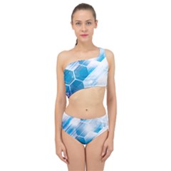 Hexagon Euclidean Vector Gradient Del  Blue Color Science And Technology Spliced Up Two Piece Swimsuit by Wegoenart