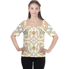 Arabesque Ornament Islamic Art Stencil Drawing Cutout Shoulder Tee