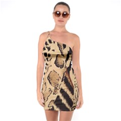 Animal Pattern Design Print Texture One Soulder Bodycon Dress by Wegoenart