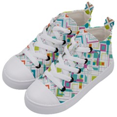 Graphic Design Geometry Shape Pattern Geometric Kid s Mid-top Canvas Sneakers by Wegoenart