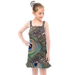 Peacock Tail Feathers Kids  Overall Dress by Wegoenart