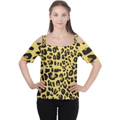 Animal Fur Skin Pattern Form Cutout Shoulder Tee