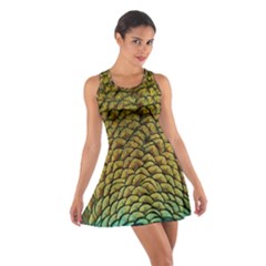 Peacock Bird Feather Color Cotton Racerback Dress by Wegoenart