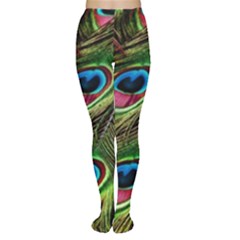Peacock Feathers Feather Color Tights by Wegoenart