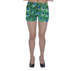 Peacock Feathers Peafowl Skinny Shorts