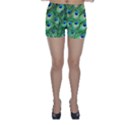 Peacock Feathers Peafowl Skinny Shorts View1