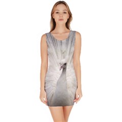 Peacock White Bird Nature Bodycon Dress by Wegoenart