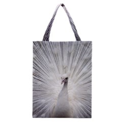 Peacock White Bird Nature Classic Tote Bag by Wegoenart