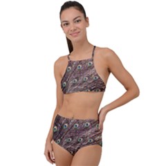 Peacock Feathers Wheel Plumage High Waist Tankini Set by Wegoenart