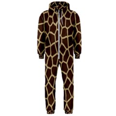 Giraffe Animal Print Skin Fur Hooded Jumpsuit (men)  by Wegoenart