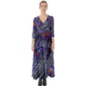 Peacock Feathers Color Plumage Button Up Boho Maxi Dress View1