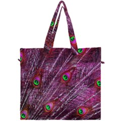 Peacock Feathers Color Plumage Canvas Travel Bag by Wegoenart