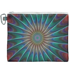 Fractal Peacock Rendering Canvas Cosmetic Bag (xxxl) by Wegoenart