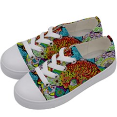 Supersonic Lavahead Lizard Kids  Low Top Canvas Sneakers by chellerayartisans