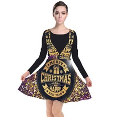 Christmas Golden Labels Xmas Plunge Pinafore Dress