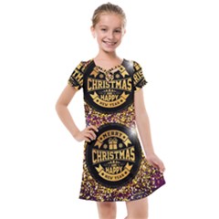 Christmas Golden Labels Xmas Kids  Cross Web Dress by Simbadda