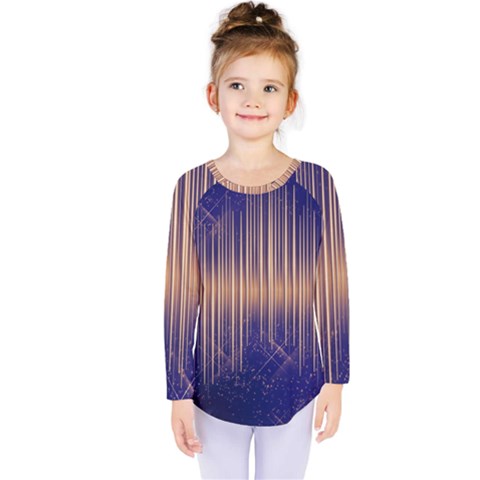 Background Dark Sound Disco Techno Kids  Long Sleeve Tee by Simbadda