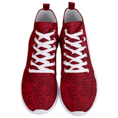 Christmas Background Red Star Men s Lightweight High Top Sneakers by Simbadda