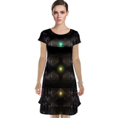 Abstract Sphere Box Space Hyper Cap Sleeve Nightdress by Simbadda