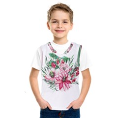 Bloom Christmas Red Flowers Kids  Sportswear by Simbadda