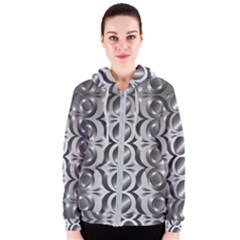 Metal Circle Background Ring Women s Zipper Hoodie by Simbadda