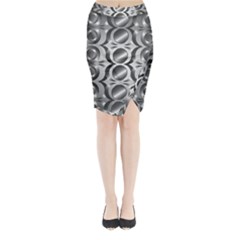 Metal Circle Background Ring Midi Wrap Pencil Skirt by Simbadda