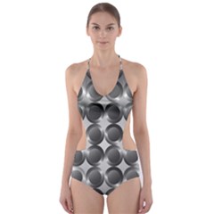 Metal Circle Background Ring Cut-out One Piece Swimsuit by Simbadda