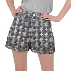 Metal Circle Background Ring Stretch Ripstop Shorts by Simbadda