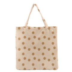 Pattern Gingerbread Star Grocery Tote Bag by Simbadda