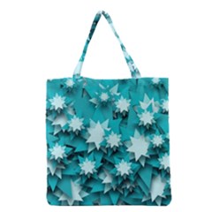 Stars Christmas Ice Decoration Grocery Tote Bag by Simbadda