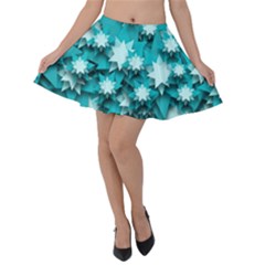 Stars Christmas Ice Decoration Velvet Skater Skirt