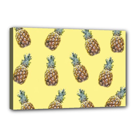 Pineapples Fruit Pattern Texture Canvas 18  X 12  (stretched) by Simbadda