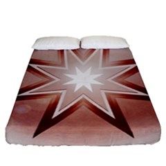 Star Christmas Festival Decoration Fitted Sheet (queen Size) by Simbadda