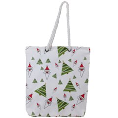 Christmas Santa Claus Decoration Full Print Rope Handle Tote (large) by Simbadda