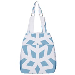 Snowflake Snow Flake White Winter Center Zip Backpack by Simbadda