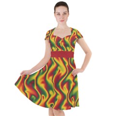 Reggae Smoky Waves  Cap Sleeve Midi Dress