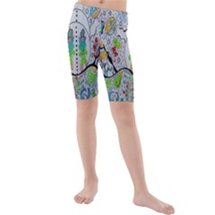 Supersonic Volcano Snowman Kids  Mid Length Swim Shorts by chellerayartisans