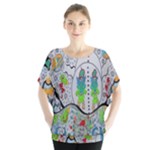 Supersonic volcano snowman Batwing Chiffon Blouse