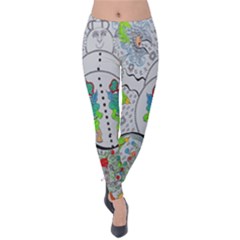 Supersonic Volcano Snowman Velvet Leggings by chellerayartisans