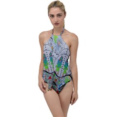 Supersonic Volcano Snowman Go With The Flow One Piece Swimsuit by chellerayartisans