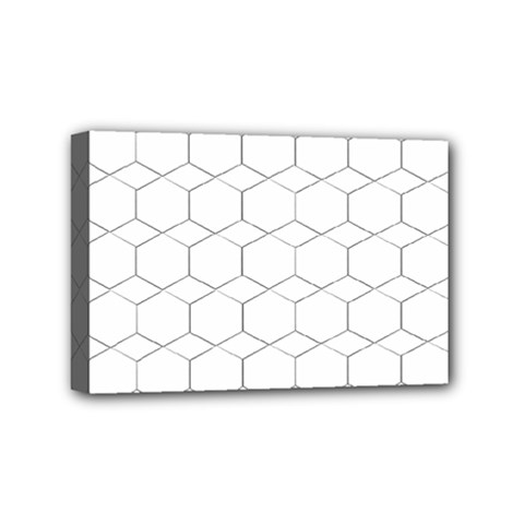 Honeycomb pattern black and white Mini Canvas 6  x 4  (Stretched)