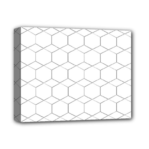 Honeycomb pattern black and white Deluxe Canvas 14  x 11  (Stretched)