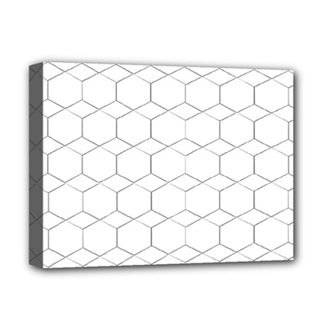 Honeycomb Pattern Black And White Deluxe Canvas 16  X 12  (stretched)  by picsaspassion