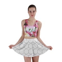 Honeycomb pattern black and white Mini Skirt
