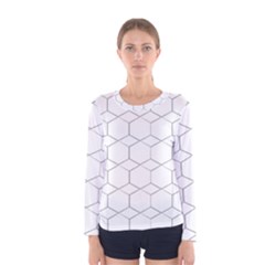 Honeycomb Pattern Black And White Women s Long Sleeve Tee