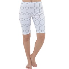 Honeycomb pattern black and white Cropped Leggings 