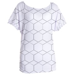 Honeycomb pattern black and white Women s Oversized Tee