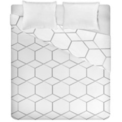 Honeycomb pattern black and white Duvet Cover Double Side (California King Size)